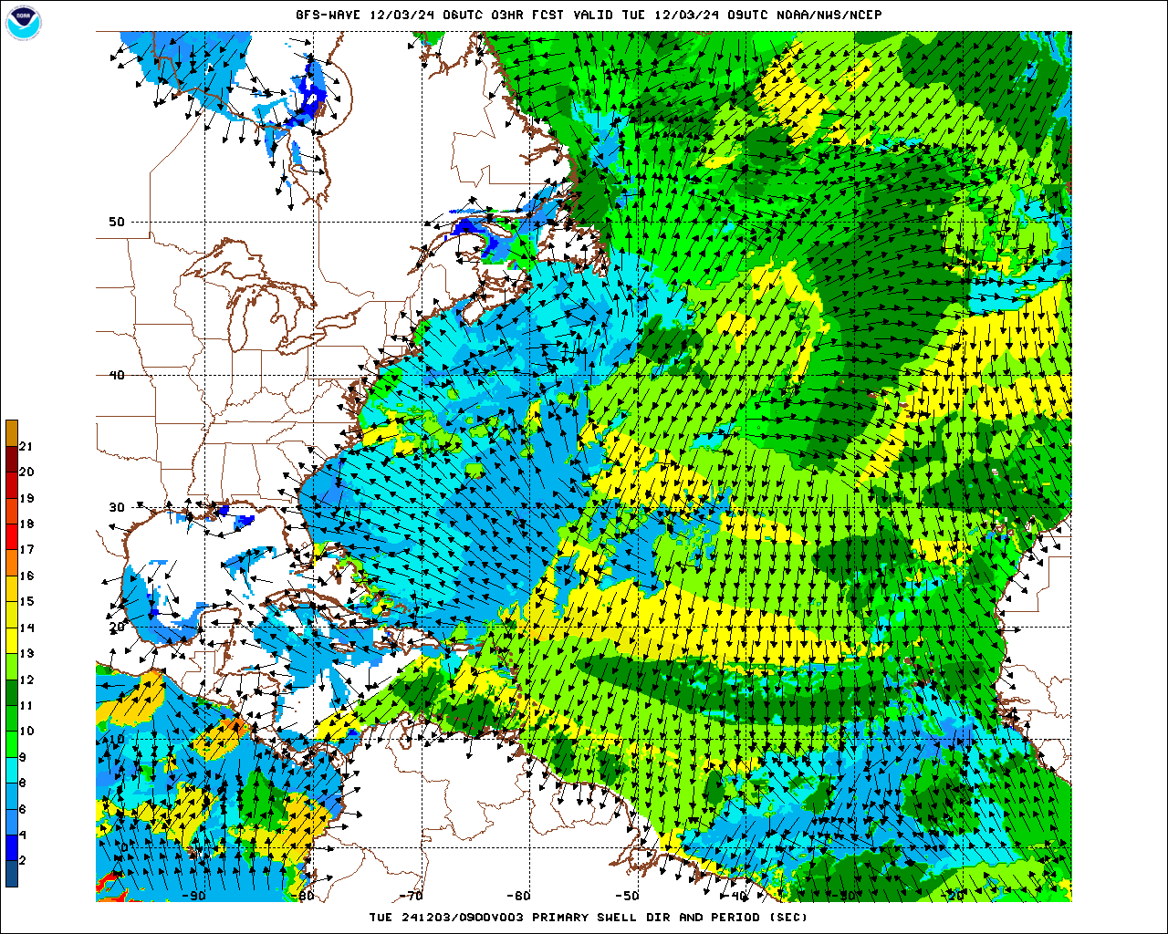 Atlantic Wave Period Forecast