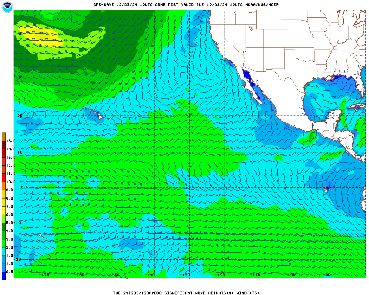 West Coast USA Wave Height Forecast