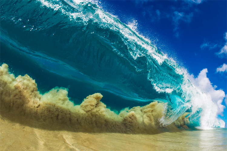 Clark Little: always ready to get pounded by 15-foot waves and slammed into the sand | Photo: Clark Little