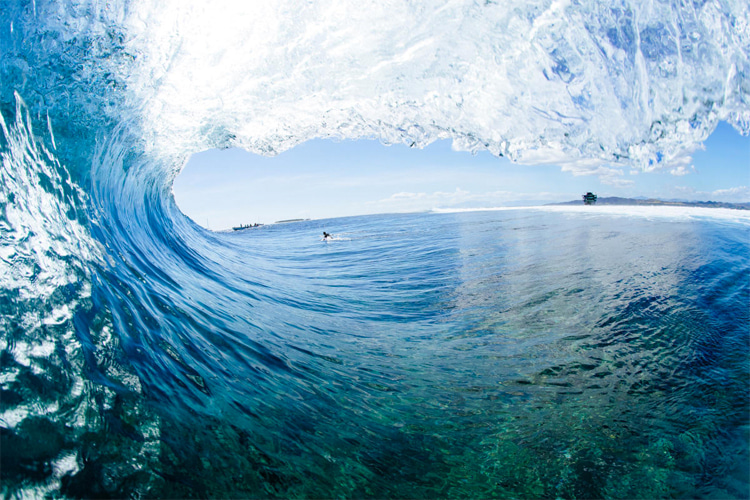 Cloudbreak: the view from inside the barrel | Photo: Sloane/WSL