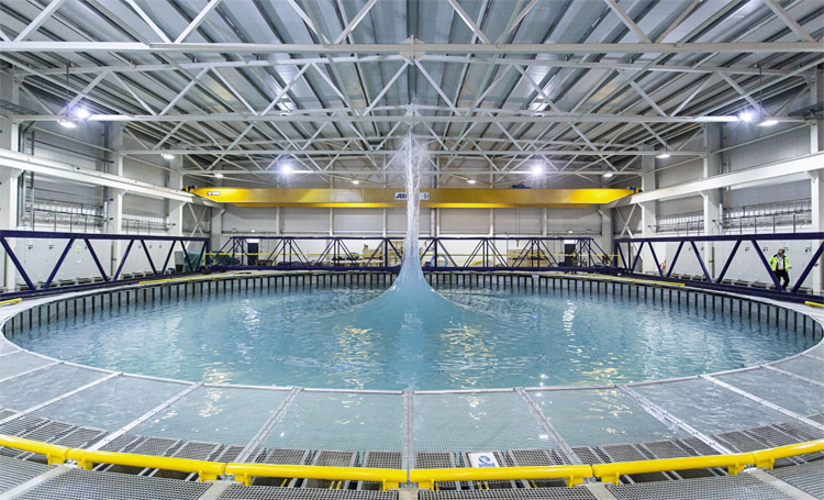 FloWave Ocean Energy Research Facility: a wave and current simulation tank for use in the testing and development of novel ocean energy technologies | Photo: FloWave