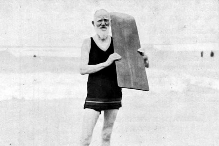 George Bernard Shaw, 1931: he rode a paipo in Muizenberg