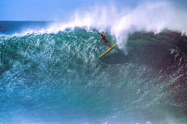 Greg Noll: 'Da Bull' takes on Waimea Bay in 1963 | Photo: Bruce Brown