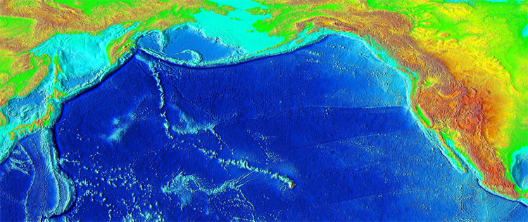 Hawaiian-Emperor seamount chain: stretching 3,900 miles from the Kamchatka peninsula to the southeast of the Island of Hawaii | Illustration: NOAA