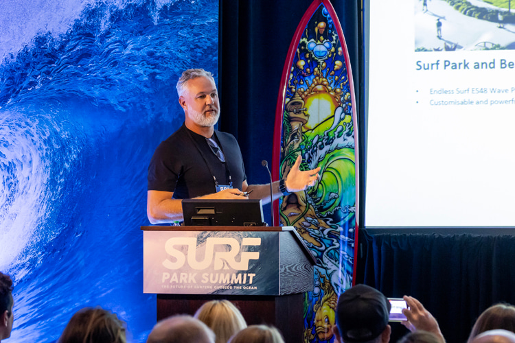 Luke Altschwager: he presented the winning project at 2024 Surf Park Sharks | Photo: Surf Park Central