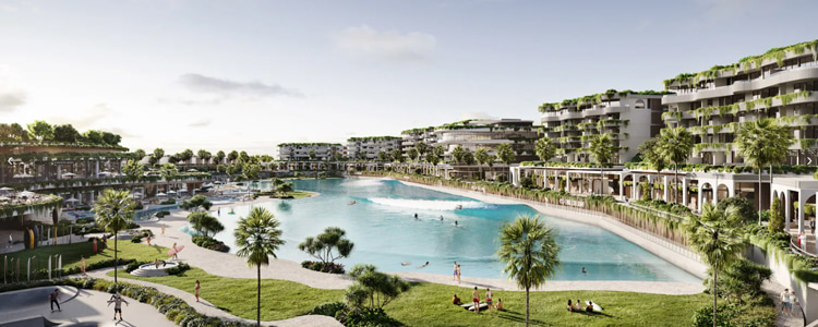 Palm Valley Golf and Surf Resort: Australia's Gold Coast mixed-use project will feature an Endless Surf wave pool | Illustration: PV Golf and Surf Resort