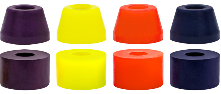 Bushings: the small rubber cups that allow the skateboard to turn