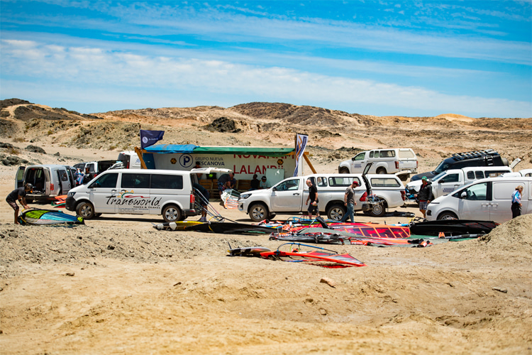 Speed windsurfing events: consider setting a course closer to 90 degrees to the wind | Photo: Luderitz Speed Challenge