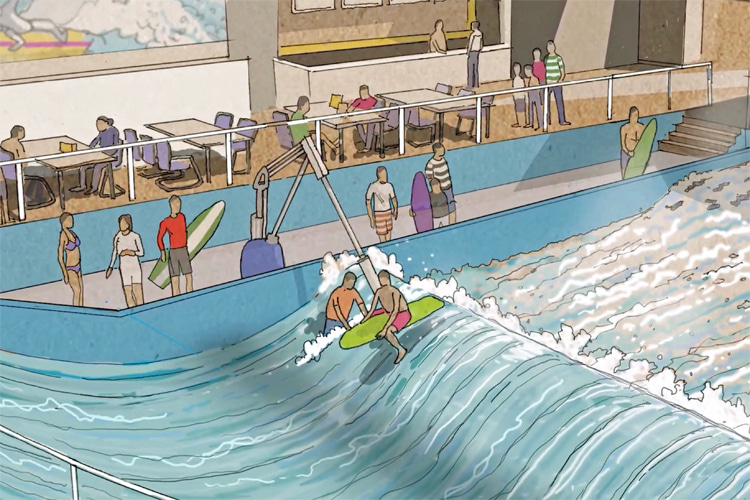 Epic Surf and Aqua Creek: a joint venture created the world's first standing wave lift system for surfing simulators and stationary wave pools | Illustration: Epic Surf/Aqua Creek