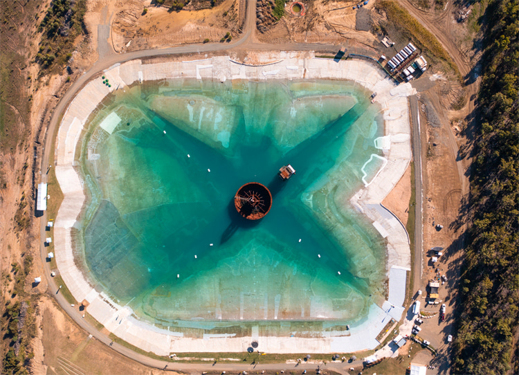 Surf Lakes: the bathymetry plays an important role in shaping these artificially-generated waves | Photo: Surf Lakes