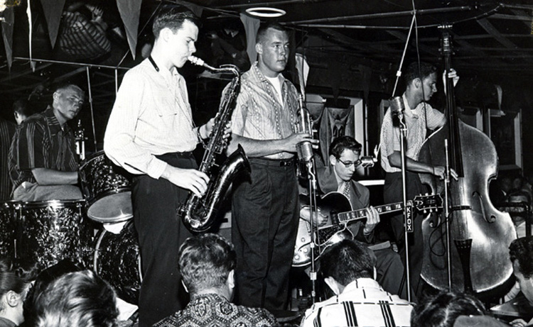 Tom Morey (drums): playing with Lin Halliday and friends, circa 1955 | Photo: Tom Morey