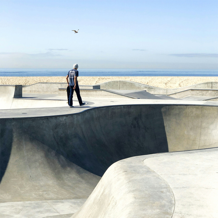 Concrete waves: the Venice Beach Skatepark features a pool, a mini-bowl, a snake run, and a street section | Photo: Roedel/Creative Commons